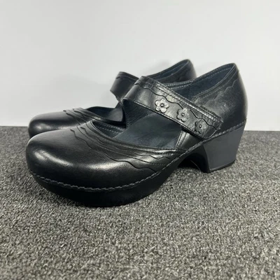 Zuecos Dansko Harlow Mary Jane Y2K Gruesos Florales Cuero Negro Mujer Talla 38 7.5 8 Foto 1 de 4