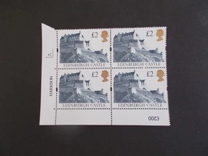 GB 1992 Re-engraved Castle £2 High Value Cylinder Block of 4 Cyl 4I PVA Gum - Picture 1 of 1