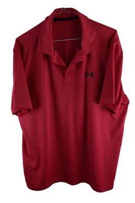Under Armour Mens Red Polo Golf T Shirt Collared Size L Sports Short Sleeve - Image 1 of 4