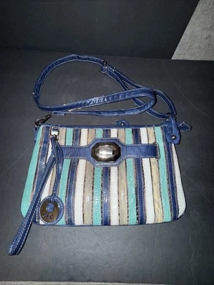 BOLSO BANDOLERA MADI CLAIRE MC GENUINO MULTICOLOR A RAYAS CUERO Foto 1 de 4