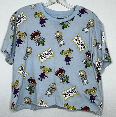 Camisa Nickelodeon Juvenil XL *Dobladillo Alterado* Alfombra Retro Estampada Ratas Chuckie Foto 1 de 4