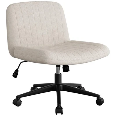 SUNLEI Cross-Legged Office Chair w/Wheels, Adjustable Swivel, Armless(Open Box)