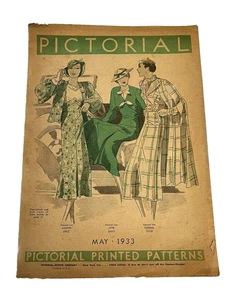 Pictorial Printed Patterns Fashion Magazine Paris Arrivals Design May 1933 - Picture 1 of 7