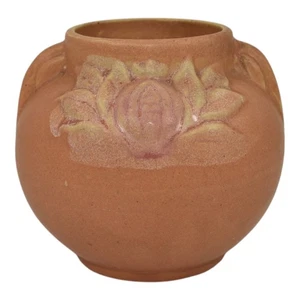 Brush McCoy hellbraun rosa Mid Century Modern Art Pottery Keramik Vase 737 - Bild 1 von 6