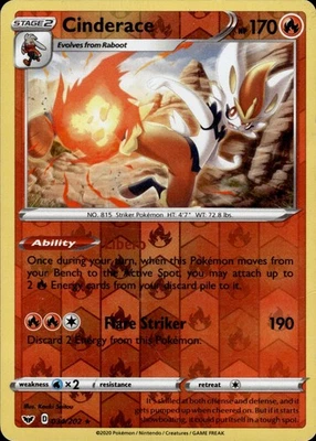 Cinderace -  (Non-Holo) Rare Deck Exclusives 034/202 LP - Image 1 of 2
