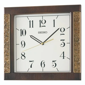 Seiko moderne quadratische Wanduhr aus Holz mit Batterie Feng Shui QXA842Z - Bild 1 von 3