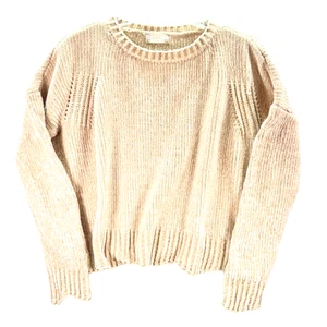 Suéter Tejido Chenille Beige Altar’d State Para Mujer Pequeño Acogedor Otoño Invierno - Imagen 1 de 6