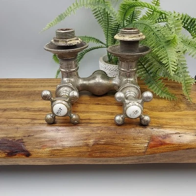 Vintage Hot & Cold Faucet, White Porcelain Knobs. 1930'S - Image 1 of 4