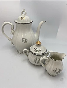 Juego de té camafeo vintage, hecho en Japón, tetera y crema, hace música, 3 piezas. - Imagen 1 de 18