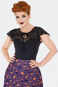 Retro Vintage Spider Web Lace Style Top - Picture 1 of 5