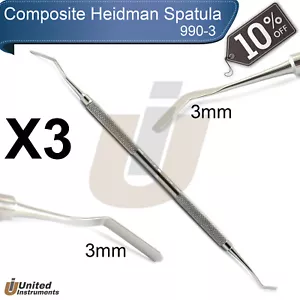 X3 Dental Composite Heidman Spatula 3mm Restorative Plastic Filling Instruments - Picture 1 of 1