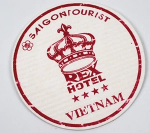 Saigon Tourist Rex Hotel Vietnam Cardboard Bar Drink Coaster Red Type A11E - Picture 1 of 2