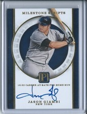 2016 Panini Pantheon Baseball Jason Giambi Milestones Scripts Auto Gold /49 EX