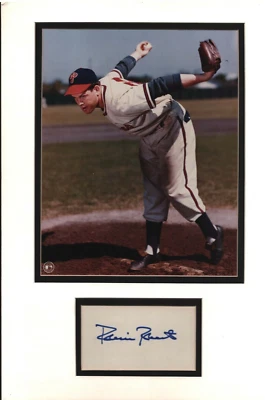 "Philadelphia Phillies" Robin Roberts Hand Signed Matted 3X5 Index Card COA - Image 1 of 2