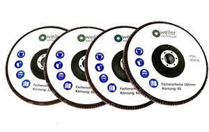 4er SET Fächerscheiben Ø 230mm x 22,23 Körnung 40/60/80/120 Schleifscheiben - Bild 1 von 9