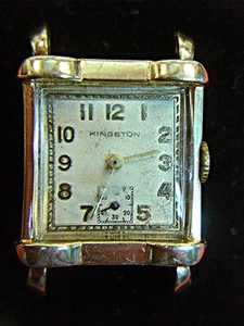 VINTAGE KINGSTON WRISTWATCH W/ 17 JEWEL MOVEMENT - INTERESTING CASE DESIGN - Picture 1 of 12