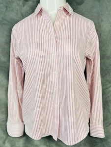 Camisa Jones New York Signature Abotonada Rosa y Blanco Rayas Manga Larga - Imagen 1 de 5