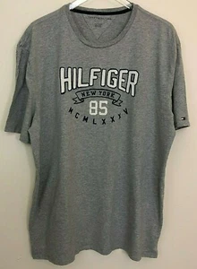 Tommy Hilfiger Men's Size XXL T-Shirt Gray Short Sleeve Embroidered 85 New York - Picture 1 of 9