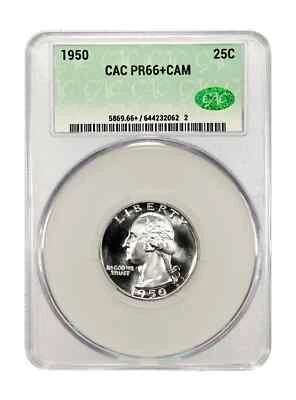 1950 PR66+CAM Washington Quarter CACG - Image 1 of 2