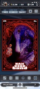 Topps Star Wars Digital Card Trader Red Max Rebo Band Insert Award