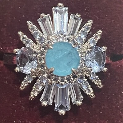 Bomb Party RBP Natural Fusion Aqua Blue Quartz Starburst Sz6 NWOT - Image 1 of 3