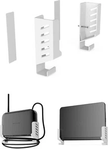 Laptop Wall Mount Cable Box Holder Router Storage White - Picture 1 of 6