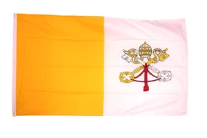 Vatican City Flag - 5 x 3 FT - Roman Catholic Religious Church Rome Pope Papal - Picture 1 of 6