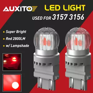2x AUXITO Iluminación 3157 LED Freno Cola Giro Señal Intermitente Bombillas Lámpara Rojo - Imagen 1 de 11