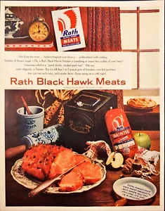 1956 Rath Black Hawk Meats Waterloo Iowa Land O' Corn Vintage Print Ad - Picture 1 of 6