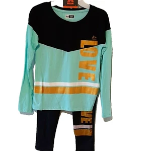 Girls RBX 2 pc  Activewear Set - M - Green and Black - NWT - Picture 1 of 7