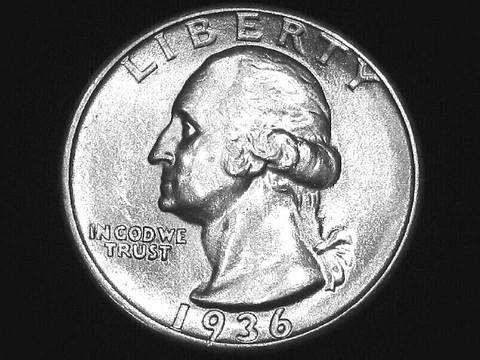 1936 Washington Quarter --- Almost Uncirculated +++ --- Looks BU ! Cover