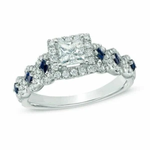 Anillo de compromiso de diamantes Vera Wang Love VVS1 de 2,2 quilates creado en laboratorio de oro blanco de 14 k FN - Imagen 1 de 6
