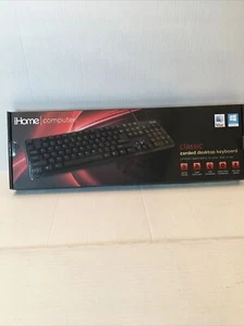 ~NEW~ iHome Classic Corded Quiet Touch Slim Full Size USB Desktop Keyboard  - Picture 1 of 2
