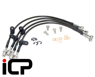 Fuji Racing Carbon Series Braided Brake Line Kit Fits: Subaru Impreza 07-14 - Image 1 of 3