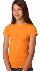 Girls' Fine Jersey Longer Length T-Shirt (Papaya) (Medium) - Picture 1 of 1