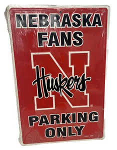 Nebraska Fans Parking Only Sign Weatherproof Aluminum 8"x12" - Picture 1 of 3