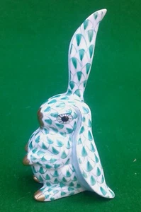 HEREND FUNNY RABBIT IN EMERALD GREEN FISHNET - 5325. - Picture 1 of 20