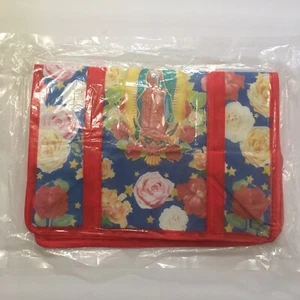 Virgen de Guadalupe Virgin Mary Virgencita Nuestra Reina Tote Bag Rot Blau Rosen - Bild 1 von 6