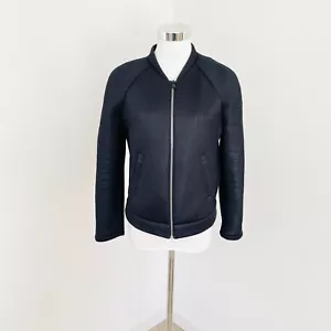 G-Star Raw Correct Sturwed Bomber Jacket Womens Size S Black Full Zip Mesh - Picture 1 of 10