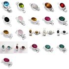 1 Pc Oval Multi Strand Gemstone Box Clasp 23X11X10mm Sterling Silver Plated