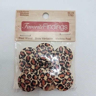 Кнопки с принтом гепарда деревянные Blumenthal Lansing 7/8 дюйма 22 мм плоские 11 карат - Изображение 1 из 3