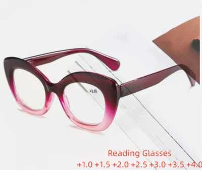 Nuevas gafas de lectura ojo de gato para mujer clásicas marco grueso lentes transparentes Foto 1 de 4