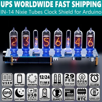 IN-14 Arduino Shield Nixie Tubes Clock [Tubes Columns Arduino] Fast UPS Delivery - Image 1 of 4