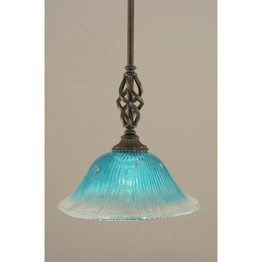 Toltec Lighting Elegante Mini Pendant, 10' Teal Crystal Glass - 80-DG-438 - Image 1 of 1