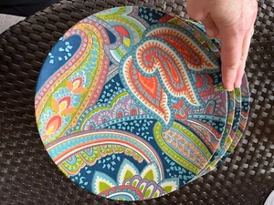 RARE Pottery Barn Approx. 9 in. ANA Paisley salad plates set of 4 - Picture 1 of 6