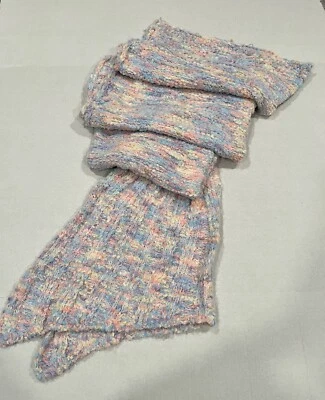 NUEVO SIN ETIQUETAS Mujeres Rosa Pastel/Azul Crochet Tejido Sirena Cola de Pez Manta Foto 1 de 3