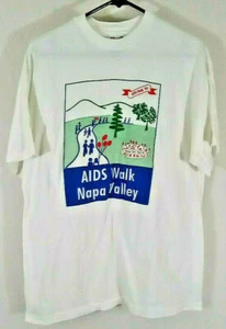 Vintage 1994 AIDS Walk Shirt Size Large Veterans Park Napa Valley - Picture 1 of 11