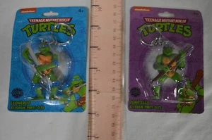 2 Teenage Mutant Ninja Turtles TMNT Keychains 2018 Leonardo Donatello New T37 - Picture 1 of 3
