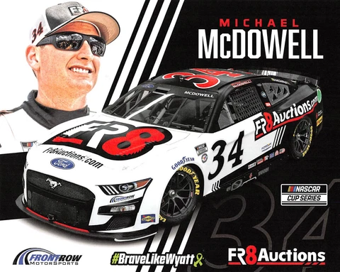 2023 -- MICHAEL McDOWELL  #34 FR8AUCTIONS / FRONT ROW NASCAR CUP SERIES POSTCARD Cover