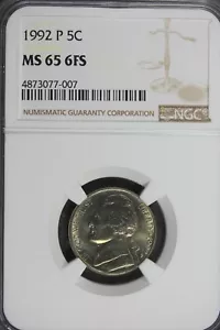 1992 - P NGC MS66 5FS JEFFERSON NICKEL!! #B20646 - Picture 1 of 2